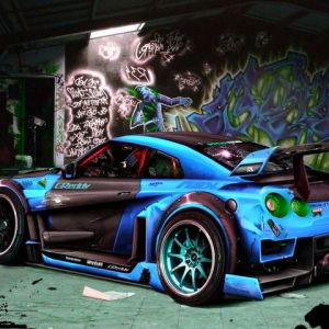 Coche Deportivo Modificado Azul