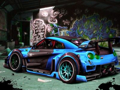Coche Deportivo Modificado Azul