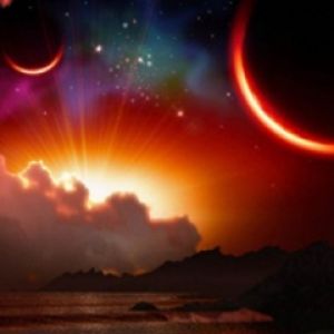 Atardecer Cósmico con Lunas