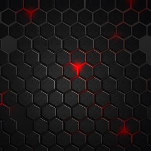 Patrón Hexagonal con Destellos Rojos