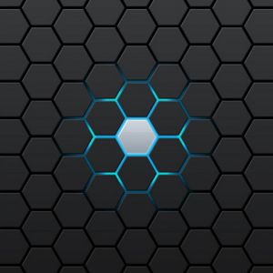 Patrón Hexagonal con Acento Azul