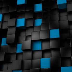 Patrón de Cubos Negros y Azules