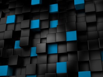 Patrón de Cubos Negros y Azules