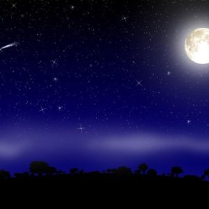 Cielo Nocturno Estrellado con Luna