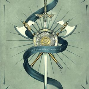Arte de espada y escudo de fantasía