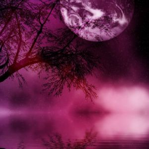 Paisaje Místico de Luna Púrpura