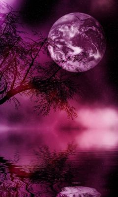 Paisaje Místico de Luna Púrpura