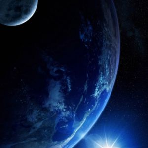 Tierra y Luna en el Espacio