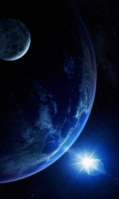Tierra y Luna en el Espacio