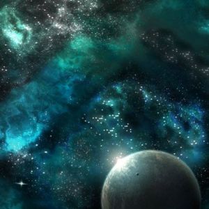 Galaxia Cósmica con Planeta