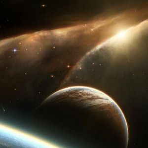 Impresionante Escena Espacial con Planetas