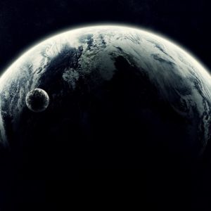 Tierra y Luna en el Espacio