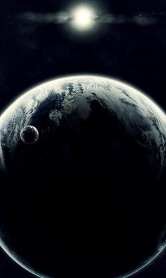 Tierra y Luna en el Espacio