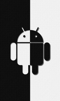 Logo de Android en blanco y negro