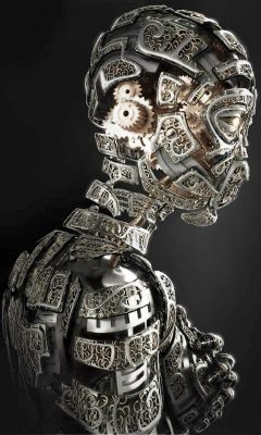 Escultura de Robot Intrincada