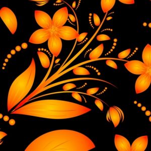 Patrón Floral Naranja