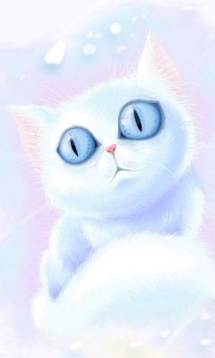 Ilustración de Gato Blanco Adorable