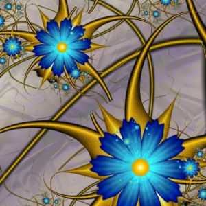 Diseño Abstracto de Flores Azules