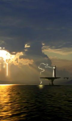 Majestuoso Faro al Atardecer