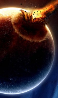 Colisión de un Planeta en el Espacio