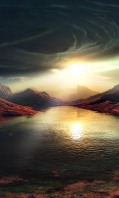 Impresionante Atardecer Sobre Montañas