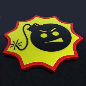 Icono de bomba enojada