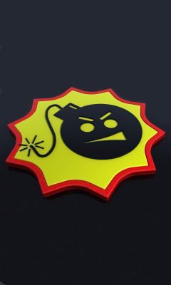 Icono de bomba enojada
