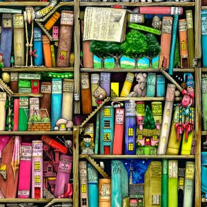 Arte de Estantería Colorida