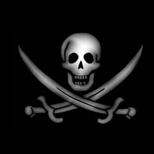Calavera y huesos de pirata