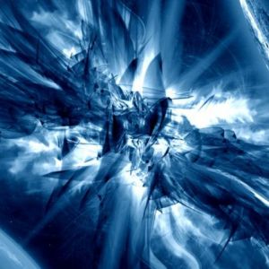 Arte Abstracto Espacial Azul