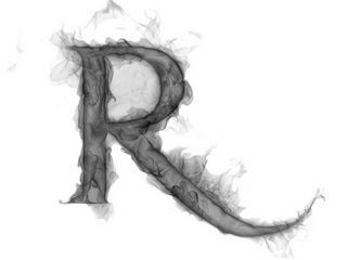 Diseño de la letra R ahumada