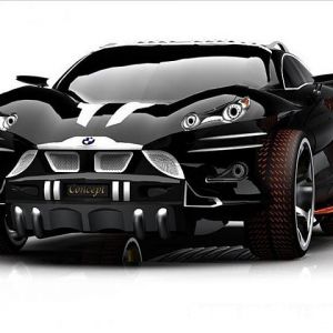 Concepto de Coche Negro Futurista