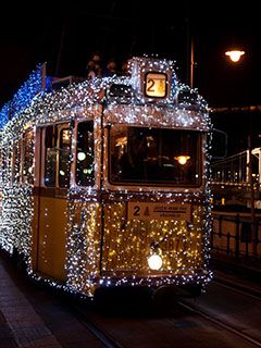 Tranvía Decorado para las Fiestas