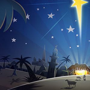 Escena Nocturna de la Estrella de Navidad