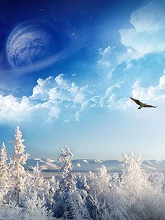 Paisaje Invernal con Planeta