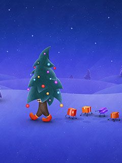 Ilustración Juguetona de un Árbol de Navidad