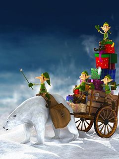 Duendes de Navidad con Oso Polar