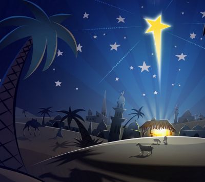 Escena de Natividad con Estrella