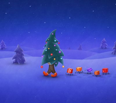 Ilustración de un Árbol de Navidad Lindos