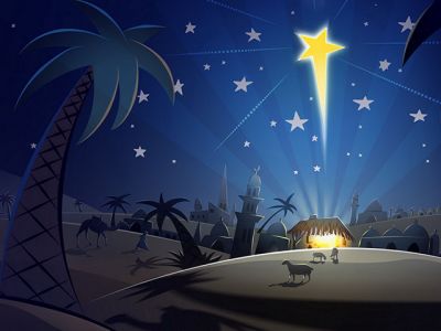 Escena de Natividad con Estrella