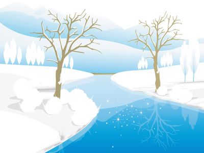 Paisaje Invernal con Río