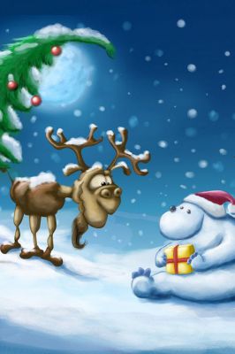 Reno y oso polar navideños adorables