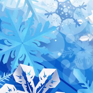 Diseño Abstracto de Copos de Nieve Azules