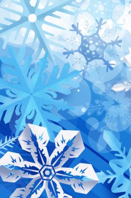 Diseño Abstracto de Copos de Nieve Azules