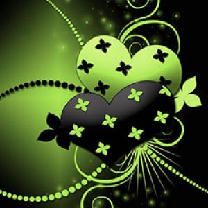 Diseño Abstracto Corazones Verdes