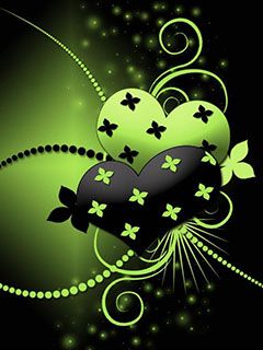 Diseño Abstracto Corazones Verdes