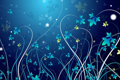 Diseño Abstracto de Flores Azules