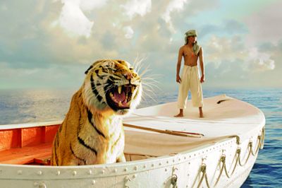 Tigre en un Barco