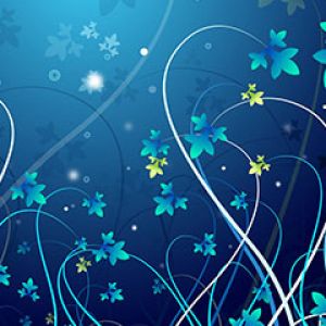 Diseño Abstracto Floral Azul