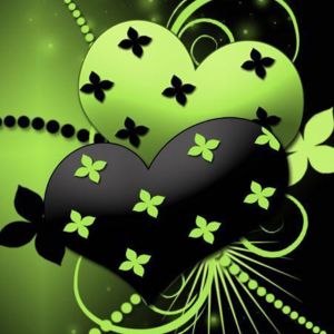 Corazones Verdes con Patrones Florales